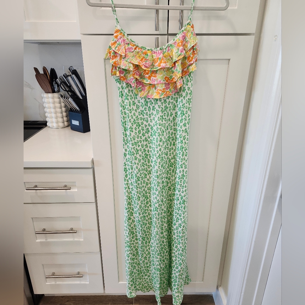 Rixo Green Animal Print Dress Brand New With Tags - Picture 3 of 10